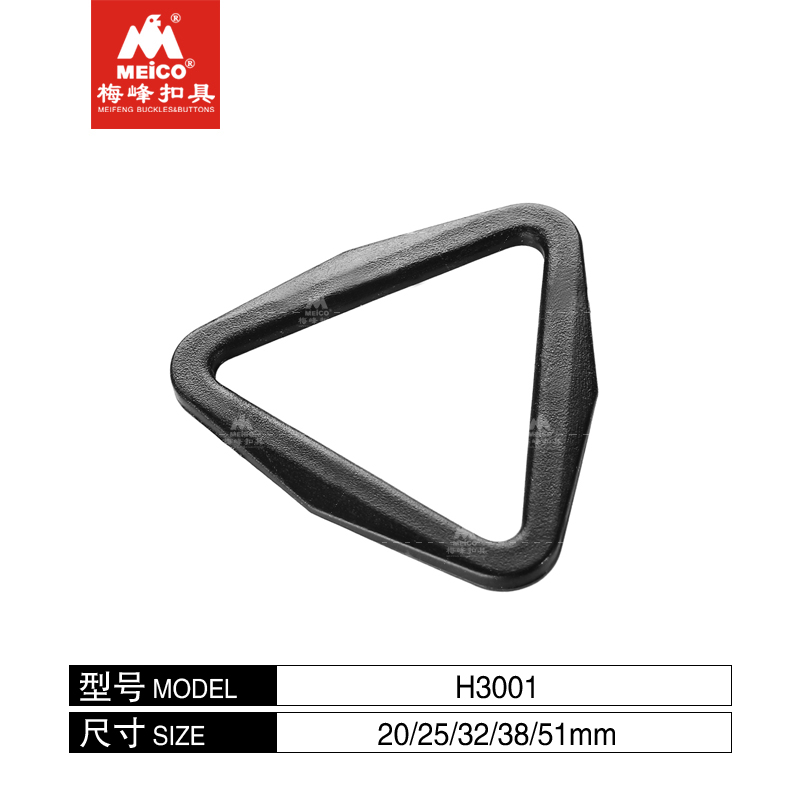 Fivela triangular de plástico da fábrica China Meico