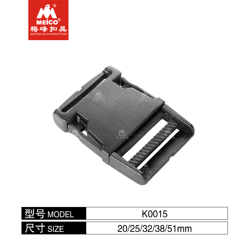 Fivelas plásticas clássicas de liberação rápida lateral de vários tamanhos